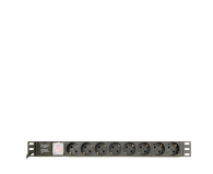 GEMBIRD rack (PDU), 8 gniazd typ Schuko, 1U, 10A, wtyk C14 3m EG-PDU-014-C14 - 1230944 - zdjęcie 1